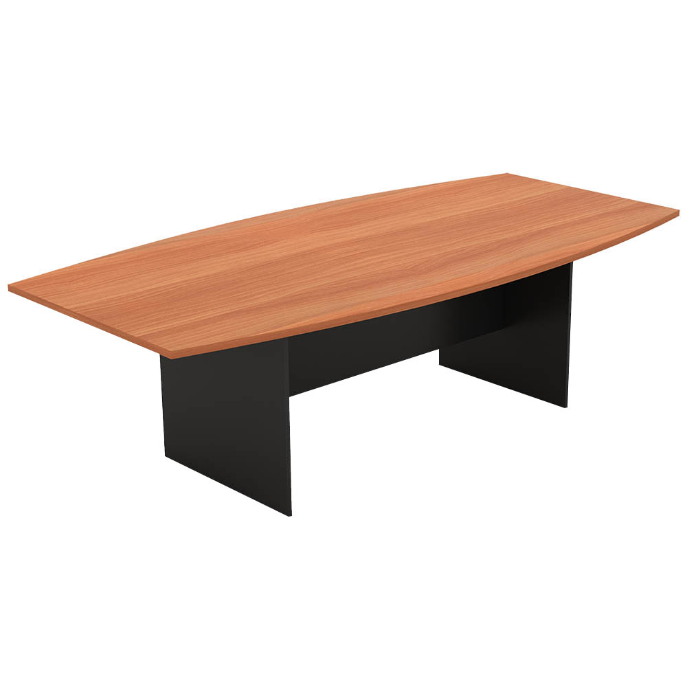 Image for OM BOARDROOM TABLE WITH H BASE 2400 X 1200 X 720MM CHERRY/CHARCOAL from Challenge Office Supplies