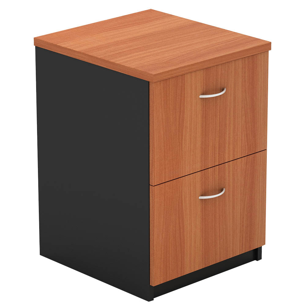 Image for OM FILING CABINET 2 DRAWERS 468 X 510 X 760MM CHERRY/CHARCOAL from Mitronics Corporation
