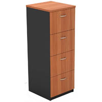 om filing cabinet 4 drawers 468 x 510 x 1320mm cherry/charcoal
