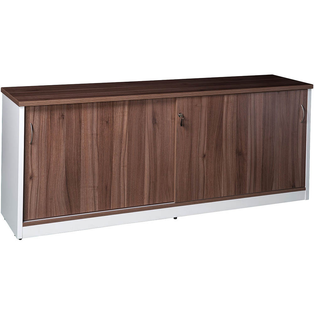 Image for OM PREMIER CREDENZA SLIDING DOORS LOCKABLE 1500 X 450 X 720MM CASNAN/WHITE from BusinessWorld Computer & Stationery Warehouse