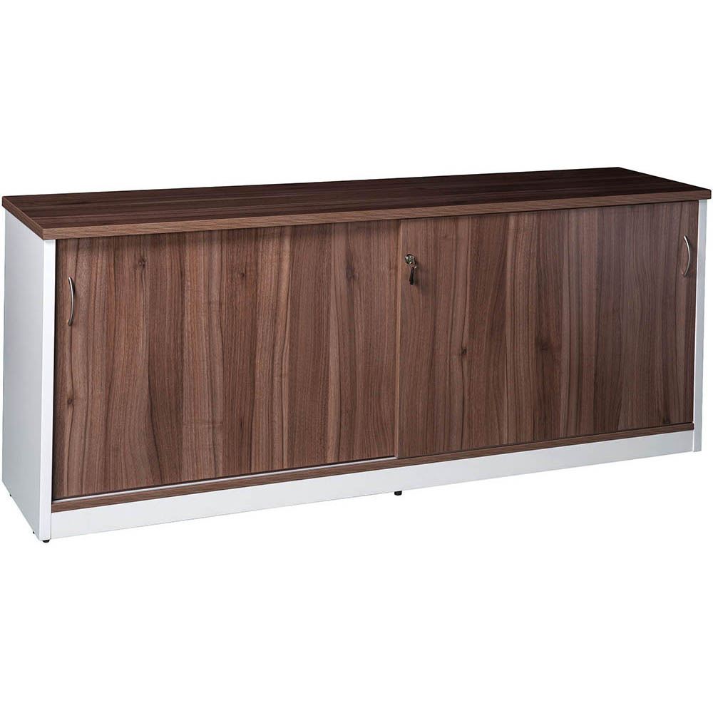 Image for OM PREMIER CREDENZA SLIDING DOORS LOCKABLE 1800 X 450 X 720MM CASNAN/WHITE from BusinessWorld Computer & Stationery Warehouse