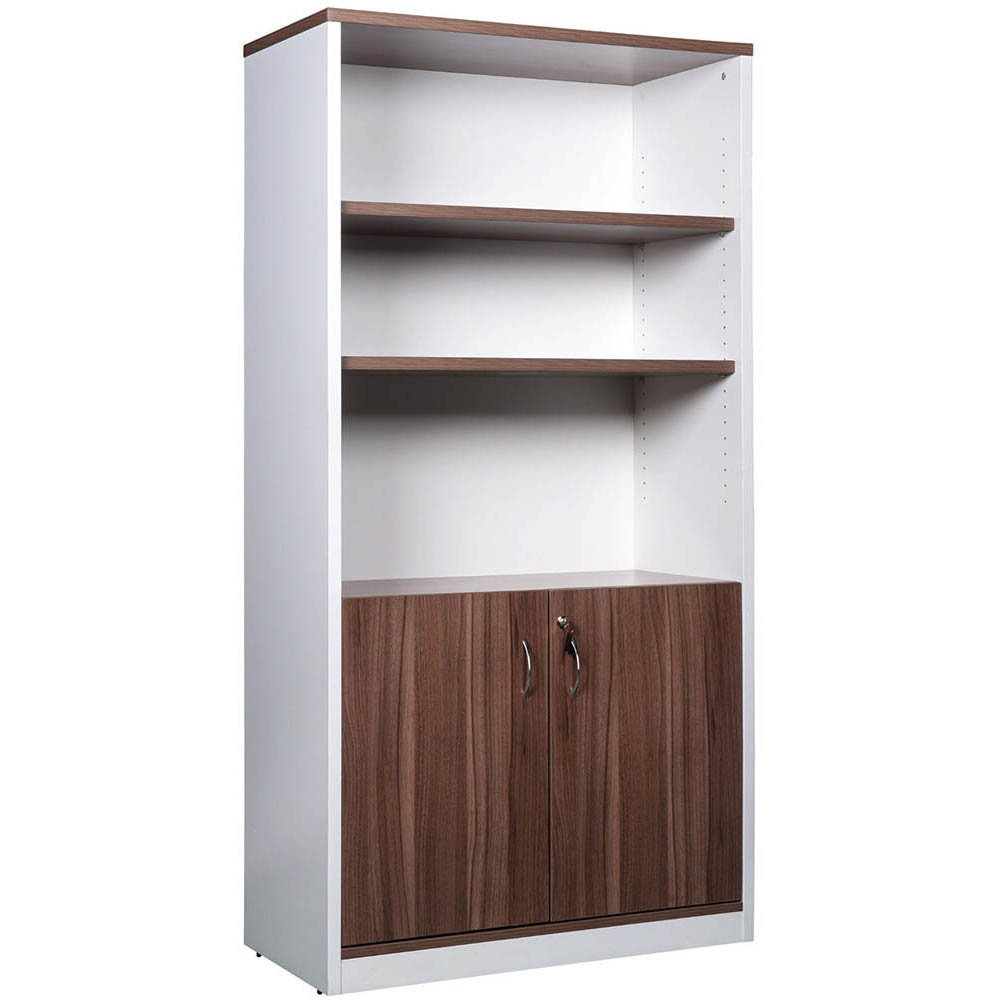 Image for OM PREMIER CABINET HALF DOORS LOCKABLE 900 X 450 X 1800MM CASNAN/WHITE from Australian Stationery Supplies