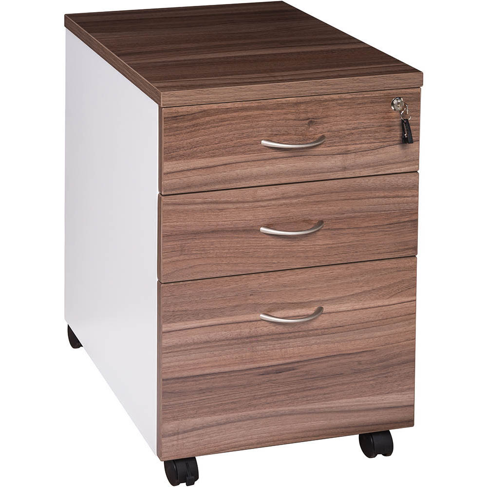 Image for OM PREMIER MOBILE PEDESTAL 3-DRAWER LOCKABLE 468 X 510 X 685MM CASNAN/WHITE from Challenge Office Supplies