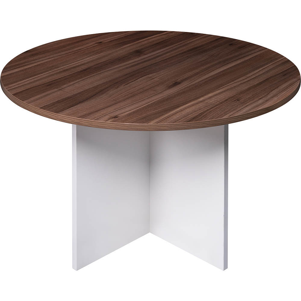 Image for OM PREMIER ROUND MEETING TABLE 900 X 720MM CASNAN/WHITE from Clipboard Stationers & Art Supplies