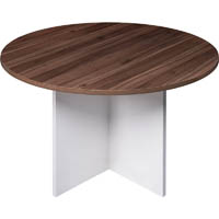 om premier round meeting table 900 x 720mm casnan/white