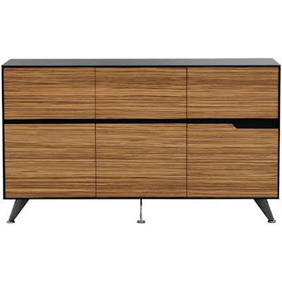 Image for NOVARA CREDENZA 6 DOOR 1825 X 425 X 1250MM ZEBRANO TIMBER VENEER from Memo Office and Art