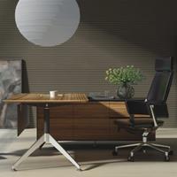 novara executive desk right hand return 2150 x 1850 x 750mm zebrano timber veneer