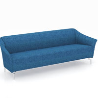 venice fabric sofa chair three seater fabric blue