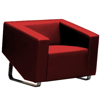 Image for CUBE SOFA LOUNGE SINGLE SEATER RED from Clipboard Stationers & Art Supplies