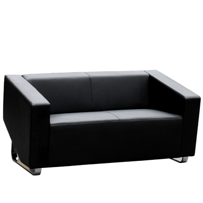 Image for CUBE SOFA LOUNGE TWO SEATER BLACK from Prime Office Supplies