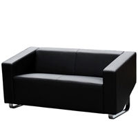 cube sofa lounge three seater black