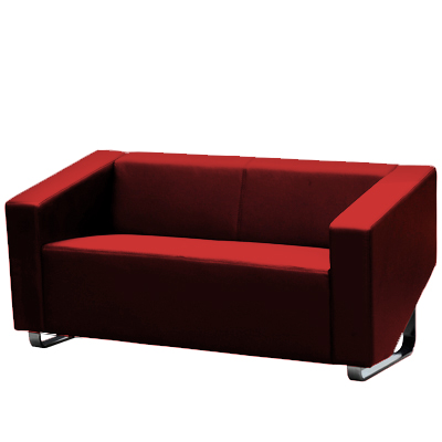 Image for CUBE SOFA LOUNGE THREE SEATER RED from Pinnacle Office Supplies