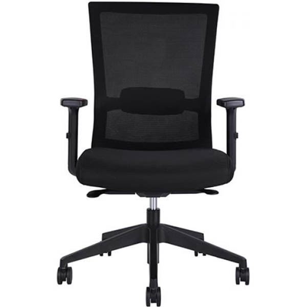 Image for PORTLAND TASK CHAIR MEDIUM MESH BACK ARMS BLACK from Memo Office and Art
