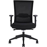 portland task chair medium mesh back arms black
