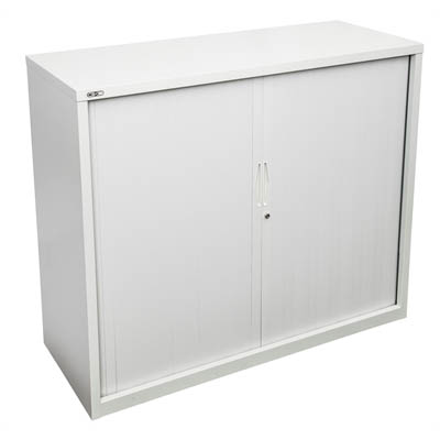 Image for GO STEEL TAMBOUR DOOR CABINET 2 SHELVES 1016 X 900 X 473MM WHITE CHINA from BusinessWorld Computer & Stationery Warehouse
