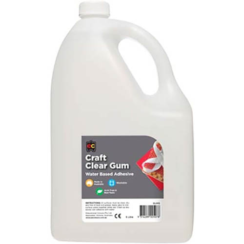 Image for EDUCATIONAL COLOURS CLEAR GUM ADHESIVE 5 LITRE from Prime Office Supplies