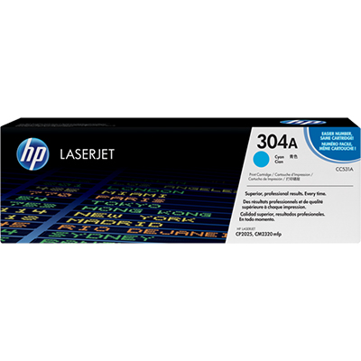 Image for HP CC531A 304A TONER CARTRIDGE CYAN from BusinessWorld Computer & Stationery Warehouse