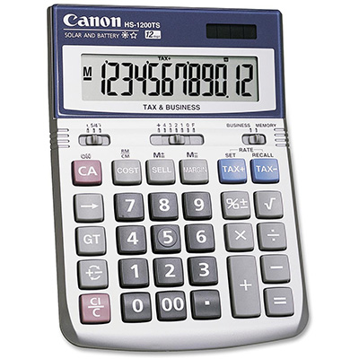 Image for CANON HS-1200TS DESKTOP CALCULATOR 12 DIGIT SILVER from Prime Office Supplies