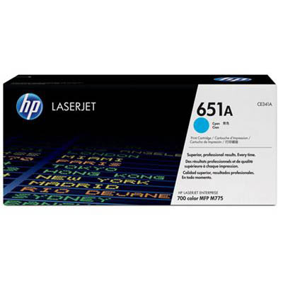 Image for HP CE341A 651A TONER CARTRIDGE CYAN from Challenge Office Supplies