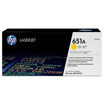 Image for HP CE342A 651A TONER CARTRIDGE YELLOW from That Office Place PICTON
