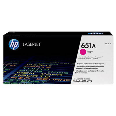 Image for HP CE343A 651A TONER CARTRIDGE MAGENTA from Challenge Office Supplies