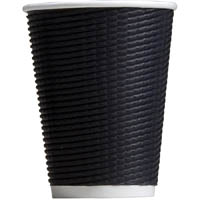 huhtamaki triple wall corrugated coffee cup 12oz charcoal pack 25