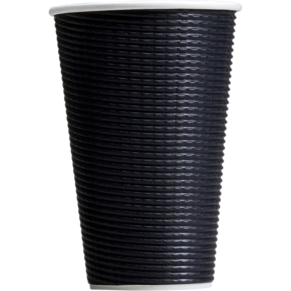 Image for HUHTAMAKI TRIPLE WALL CORRUGATED COFFEE CUP 16OZ CHARCOAL PACK 25 from Mitronics Corporation
