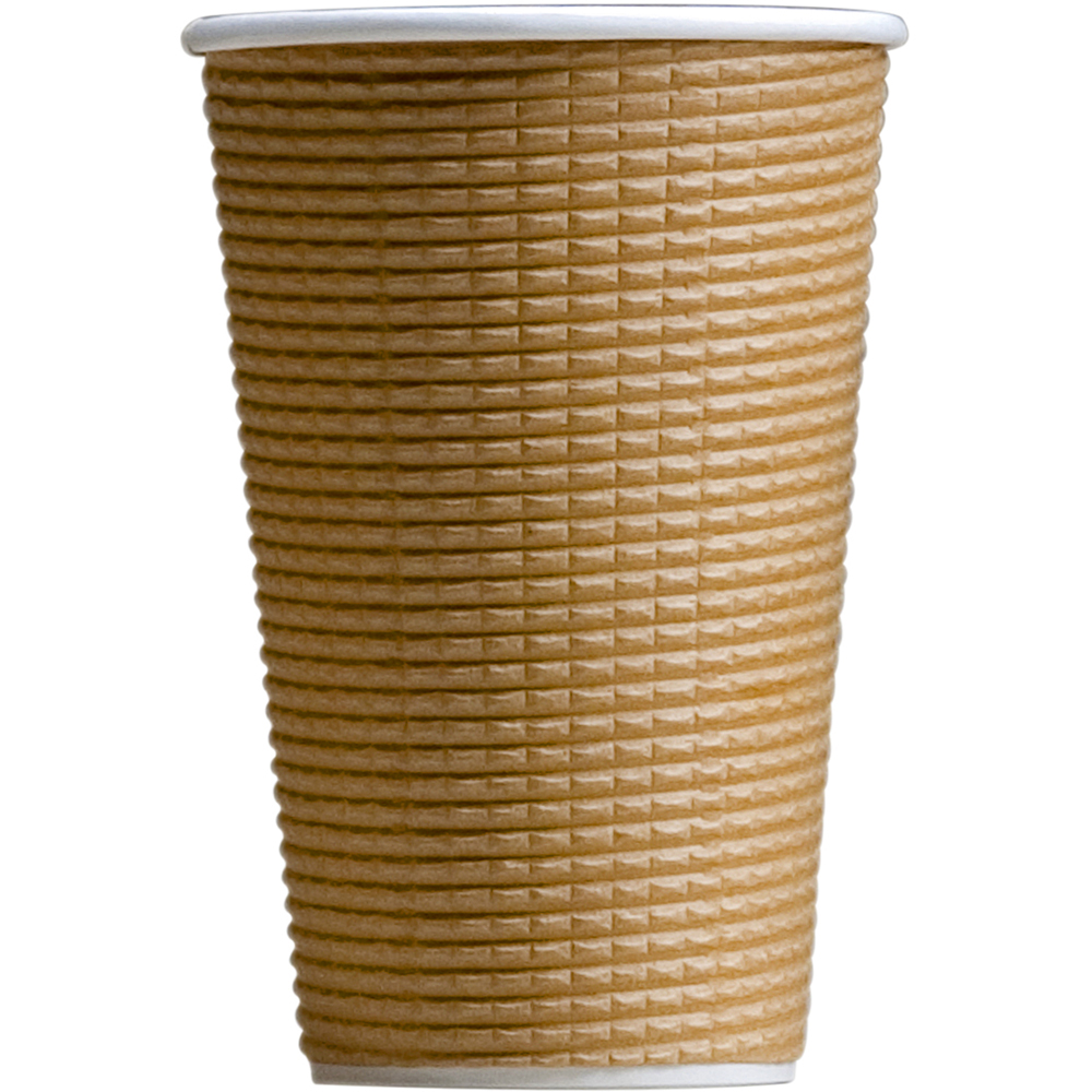 Image for HUHTAMAKI TRIPLE WALL CORRUGATED COFFEE CUP 16OZ NATURAL BROWN PACK 25 from Office Heaven