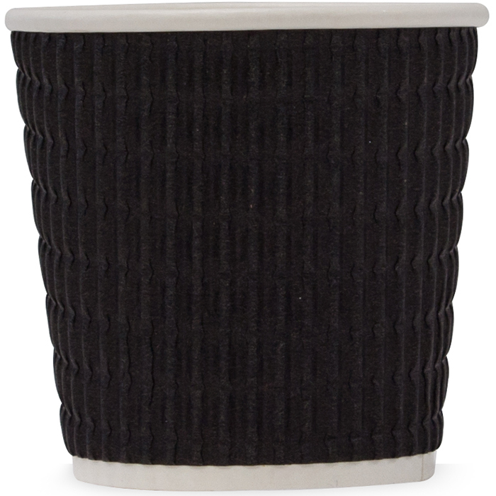 Image for HUHTAMAKI TRIPLE WALL CORRUGATED COFFEE CUP 4OZ CHARCOAL PACK 25 from That Office Place PICTON