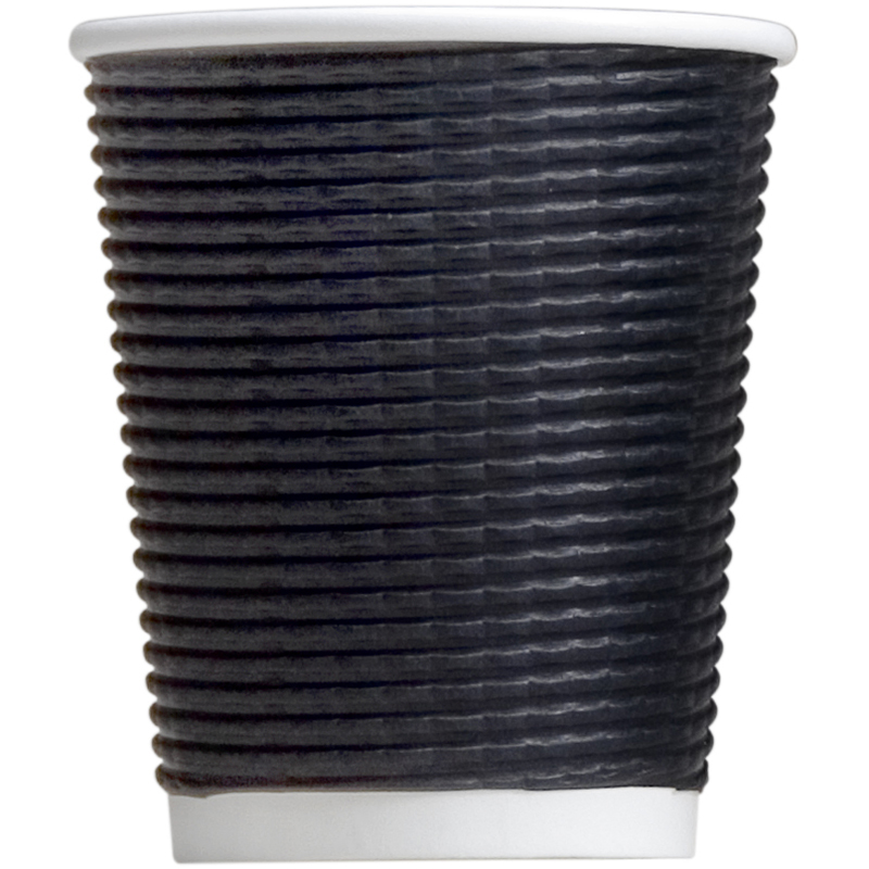 Image for HUHTAMAKI TRIPLE WALL CORRUGATED COFFEE CUP 8OZ CHARCOAL PACK 25 from That Office Place PICTON