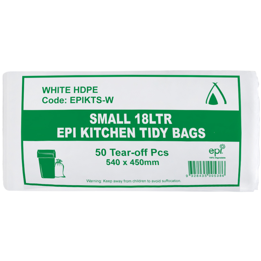 Image for HUHTAMAKI HDPE BIN LINER EPI 18 LITRE WHITE PACK 50 from That Office Place PICTON