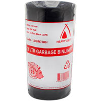 huhtamaki heavy duty ldpe bin liner 73 litre 900 x 760mm roll 25