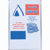 huhtamaki handy pack bin liner 82 litre 950 x 810mm black pack 100