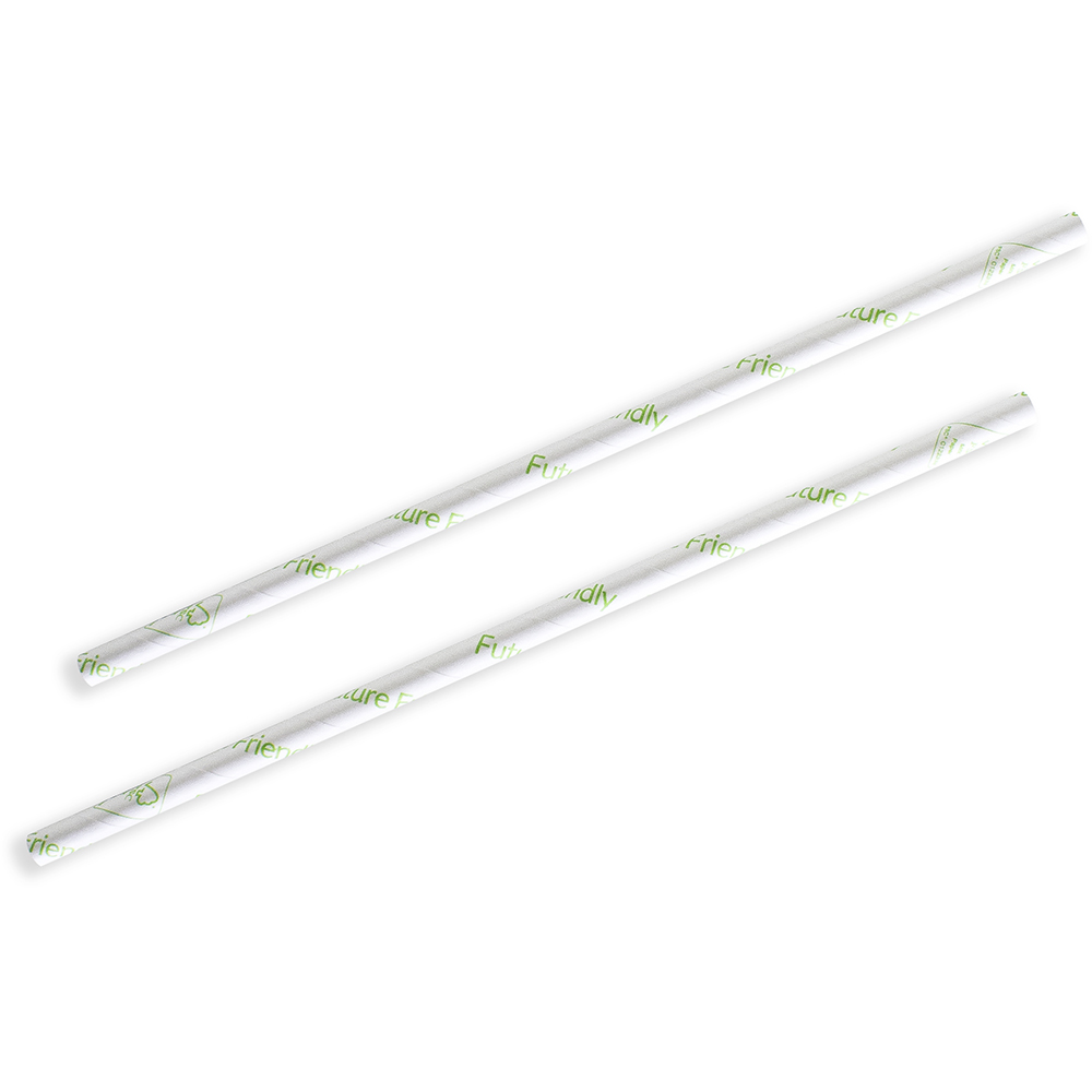 Image for HUHTAMAKI FUTURE FRIENDLY PAPER STRAW REGULAR LOGO WHITE PACK 250 from Office Play