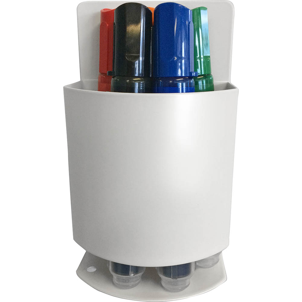 Image for VISIONCHART EDUCATION HUDDLE METAL WHITEBOARD MARKER STORAGE CADDY WHITE from Mitronics Corporation