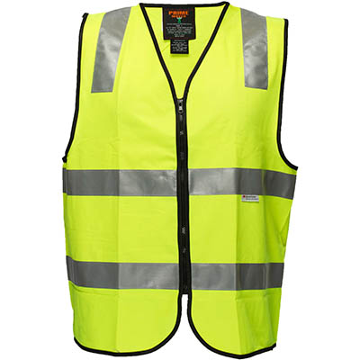 Image for PRIME MOVER MZ102 HI-VIS VEST ZIPPER CLOSURE REFLECTIVE TAPE from ONET B2C Store