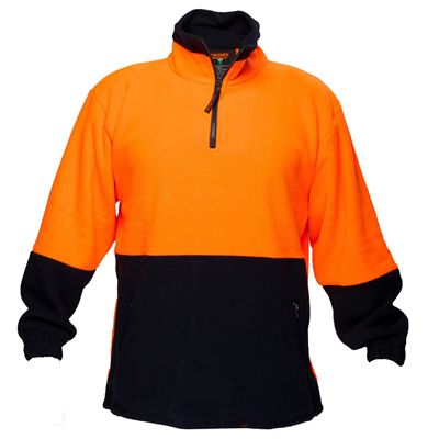Image for PRIME MOVER MF115 HI-VIS POLAR FLEECE JUMPER LONG SLEEVE 1/4 ZIP 2-TONE from Clipboard Stationers & Art Supplies