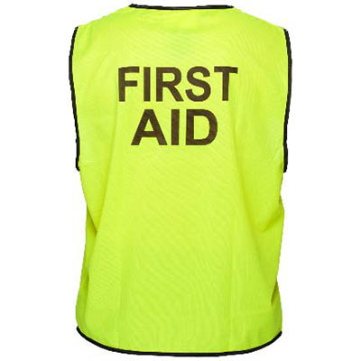 Image for PRIME MOVER MV117 HI-VIS FIRST AID VEST DAY USE YELLOW LARGE from BusinessWorld Computer & Stationery Warehouse