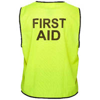 prime mover mv117 hi-vis first aid vest day use yellow large