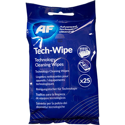 Image for AF TECH-WIPE TECHNOLOGY CLEANING WIPES PACK 25 from Office Heaven