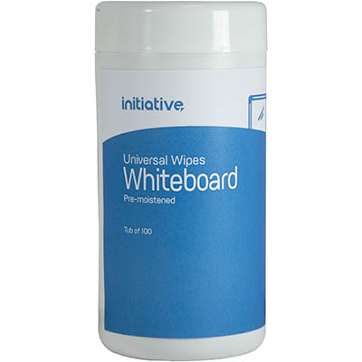 Image for INITIATIVE UNIVERSAL WHITEBOARD CLEANING WIPES TUB 100 from York Stationers