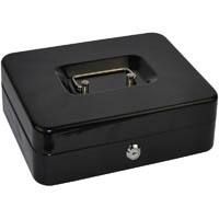 italplast deluxe metal cash box 118 x 150 x 80mm black