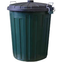 italplast garbage bin with lid 55 litre green/black