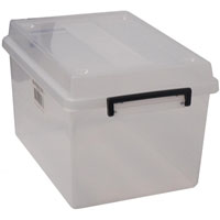italplast storage box with lid 30 litre clear