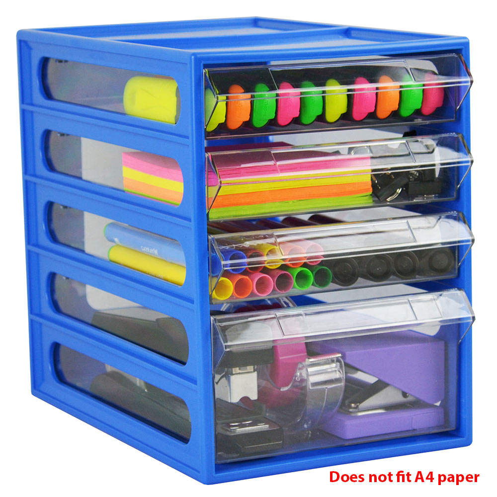 Image for ITALPLAST OFFICE ORGANISER CABINET 4 DRAWER 255D X 165W X 230H MM BLUEBERRY from Buzz Solutions