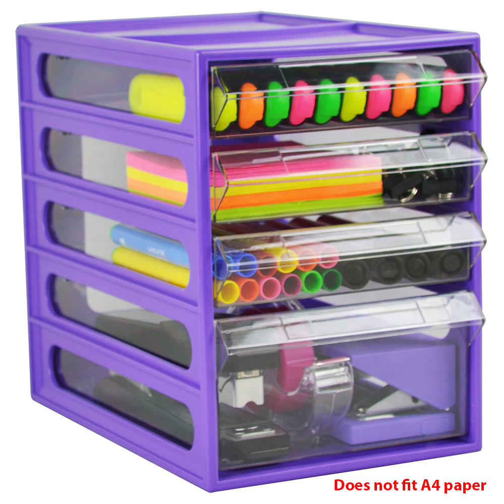 Image for ITALPLAST OFFICE ORGANISER CABINET 4 DRAWER 255D X 165W X 230H MM GRAPE from York Stationers