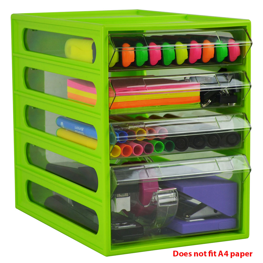 Image for ITALPLAST OFFICE ORGANISER CABINET 4 DRAWER 255D X 165W X 230H MM LIME from York Stationers