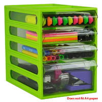 italplast office organiser cabinet 4 drawer 255d x 165w x 230h mm lime