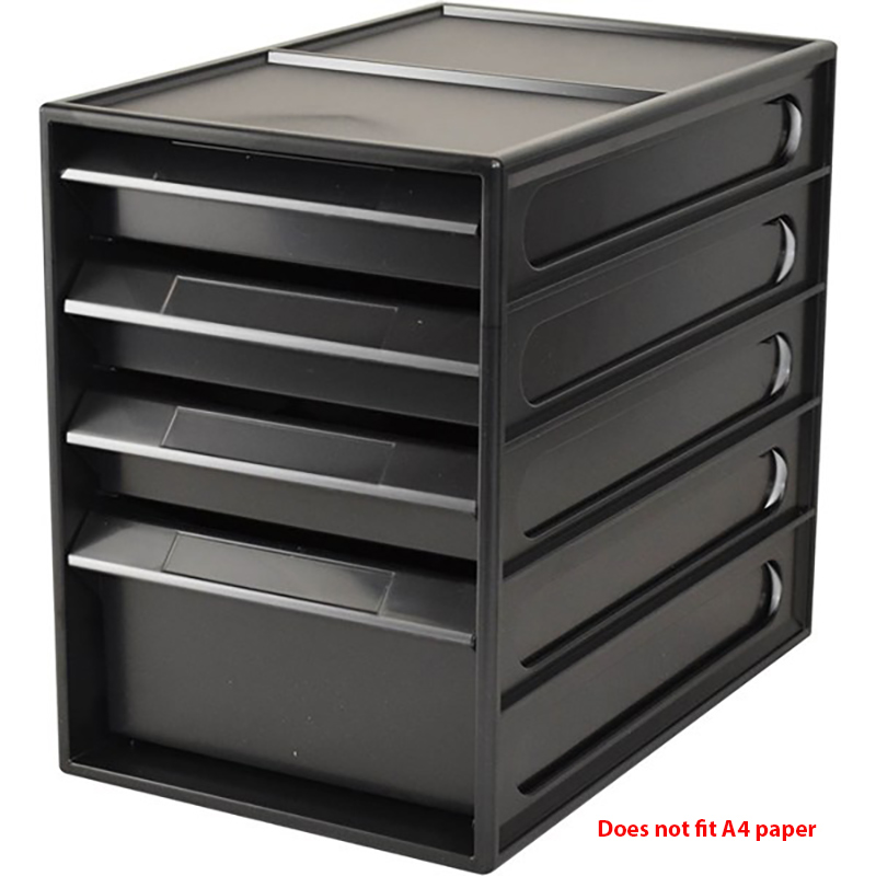 Image for ITALPLAST GREENR RECYCLED OFFICE ORGANISER CABINET 4 DRAWER 255D X 165W X 230H MM BLACK from Office Heaven