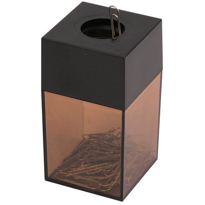Image for ITALPLAST PAPER CLIP DISPENSER MAGNETIC BLACK/SMOKE from Clipboard Stationers & Art Supplies